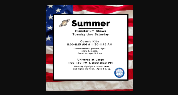 Summer Planetarium Shows at McKinley Museum - Cosmic Kids